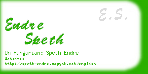 endre speth business card